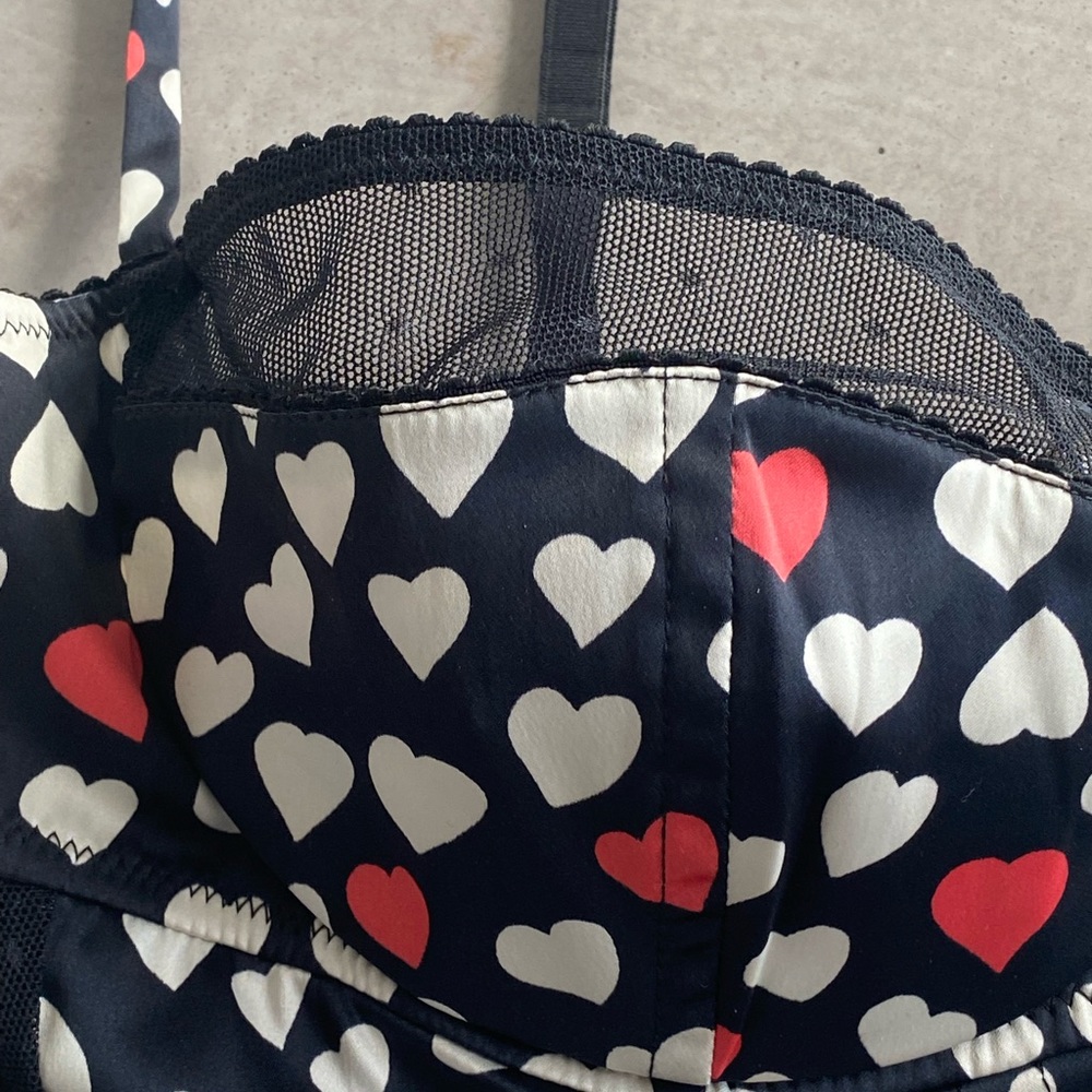 Dolce & Gabbana authentic RARE Y2K black heart bustier mesh stretch pinUp Medium - Picture 15 of 16